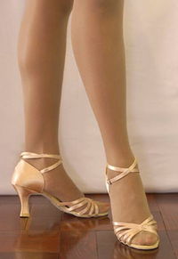 Latin satin long ankle strap